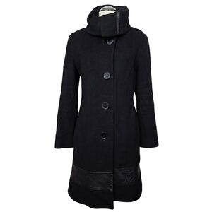 Steve By Searle Black Cowl Neck Button Down Coat XS